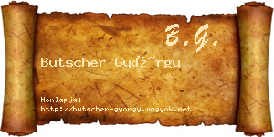 Butscher György névjegykártya
